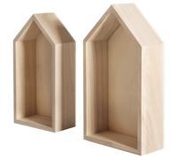 Cadre En Bois Maisons, Fsc Mix Credit, 17x9x4cm+15x7,5x4cm