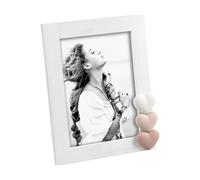 Cadre en bois Mascagni Casa 13 x 18 cm Blanc ou gris avec cœurs à relief Cadre photo blanc ou gris, idée cadeau romantique pour la Saint-Valentin, les anniversaires, les mères, les amies, les copines