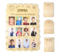 Cadre en bois pour photo de classe individuelle et souvenir scolaire, personnalisé au prénom de votre enfant, de la PS a la 3eme, idée-cadeau pour enfant, parent et grand-parent (A4 (20x28,2cm))