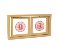 Cadre en bois rotatif double face avec noyau en acier pour une rotation fluide, protection en verre transparent et système de changement de photo facile pour afficher deux photos (B)