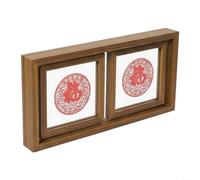 Cadre en bois rotatif double face avec noyau en acier pour une rotation fluide, protection en verre transparent et système de changement de photo facile pour afficher deux photos (A)