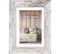 Cadre en bois ZEP Nelson 10x15 cm blanc ancien MDF vintage avec pose verre normal