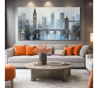 Cadre en Impressions sur Toile Vintage Graffiti, Décoration Murale Abstrait Paysage Urbain - Tableau Peinture Poster Mural Gris Image sur Toile Grande Décoration Pour Salon Chambre, 70x50 cm
