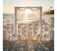 Cadre en Mosaïque avec Signe de Lettre Lumineux Love