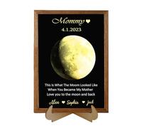Cadre en personnalisé des phases de la lune Carte de la lune avec date spécifique, Personnalisé What The Moon Looked Like Cadre d'impression d'art, Cadeau de fête des mères pour maman