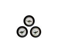 Cadre en pin noir, rond, lot de 3, à fixer, design simple - Chehoma, Colorés - Ø23x1 cm