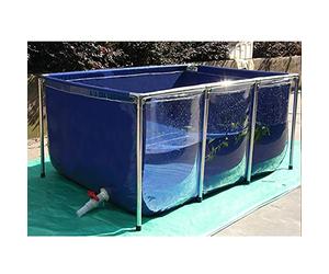 Cadre en toile pour bassin à poissons avec panneau de visualisation transparent et valve de vidange pour le stockage de l'eau, la pisciculture, l'élevage de crevettes, la culture hydroponique