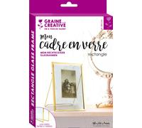 Cadre en verre vintage - rectangle - 13 x 18,5 cm