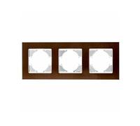 Cadre encastrable en aluminium marron, 3 éléments, design horizontal, idéal pour l'éclairage intérieur et la décoration d'espaces.