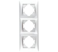 Cadre encastrable vertical en titane à 3 éléments, idéal pour les applications électriques et décoratives dans les espaces intérieurs.