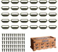 Cadre Étiquette Porte Etiquettes Métal Peut Être Utilisé Comme Poignée, Avec Des Vis, Pour Bureau, Bibliothèque, Étagères, Bronze, Taille 70 X 30 Mm, 30 Pcs