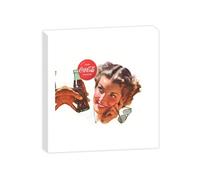 CEANOTHE Cadre Fabriqué en France Coca-Cola - En Toile et bois - 35 x 35 cm Multicolore