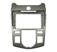 Cadre Façade Cadre Radio Convient pour KIA Forte Coupé Cerato 2009-2012 9" 2 Din Fascia Car Stereo Audio Frame Android Player Dash Kit(at-Silver)