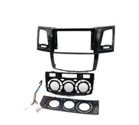Cadre Façade D'autoradio 9 Pouces pour Toyota pour Fortuner pour Hilux pour Vigo 2007-2015 Android Tableau Bord Montage Panneau Kit Adaptateur Autoradio Lecteur DVD(Black MT with Cable)
