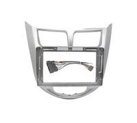 Cadre Façade Dautoradio Pour Hyundai I-25 Pour Accent Pour Solaris Pour Verna 2010 2011 2012 2013-2016 Cadre de tableau de bord(Câble Silver Frame)