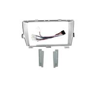 cadre façade stéréo 9 Pouces Cadre Voiture Adaptateur Tableau Bord Radio Kit Panneau Montage Pour Toyota Pour Prius 30 2009 2010 2011 2012-2015 LHD(Ensemble complet Lhd Argent)