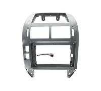 cadre façade stéréo Pour VW Pour Polo 2004 2005 2006-2011 Kit Montage Plaque Frontale Tableau Bord Avant Intérieur Voiture Cadre Stéréo Automatique(Cordon à monture argentée)