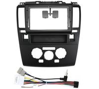 Cadre Façades d'autoradio 9 Pouces compatibles avec Nissan Tiida Latio 2005-2010, stéréo DVD GPS MP5, kit de Garniture de Panneau de Tableau de Bord 2 DIN(Black Frame Cable-A)