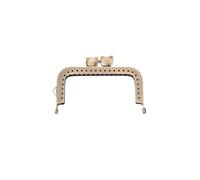Cadre, fermoir à baiser, bourgeon de fleur, gaufrage, cadre carré en métal, poignée pour sac à main, accessoires de sac à main, fermoir baiser, fermoir à baiser, ton bronze antique pour la fabrication