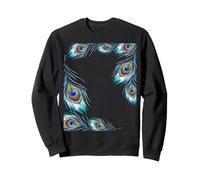 Cadre Floral bohème élégant en Plumes de Paon Aquarelle Sweatshirt