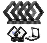 Cadre Flottant,6 PCS Cadre Flottant 3D Transparent pour Objets Médailles Ski Présentoir Anti-Poussière en Film PE Élastique Vitrine d'Affichage pour Bijoux Bracelets Colliers