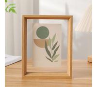 Cadre flottant double face, cadre en verre flottant, cadre en bois, cadre flottant pour toile, cadre A4 en bois, cadre photo spécimen de feuille, anti-poussière, transparent, double face, pour photos,