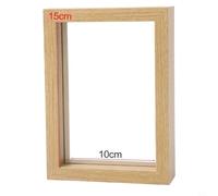 Cadre flottant orienté vers l'intérieur avec double surface en verre, cadre en MDF pour intégration murale ou table (bois)