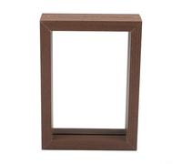 Cadre flottant orienté vers l'intérieur avec double surface en verre, cadre en MDF pour intégration murale ou table (noyer)