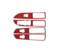 Cadre Garniture Autocollant De Couverture Décoration Panneau Commande Lève-vitre Voiture, Pour Ford Pour Explorer 2013 - 2019 Moulures(Red LHD)