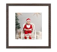 Cadre Golden State Art 12x12 en bois massif - Passe-partout blanc pour photos 8x8 - En dents de scie pour affichage mural - Id al pour mariages,