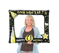 Cadre gonflable noir doré pour 60ème anniversaire ou fête d'anniversaire