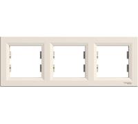 Cadre horizontal 3gang crème Asfora