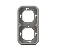 Legrand - Support plaque étanche 2 postes Plexo pour montage horizontal ou vertical en encastré des fonctions composables - gris