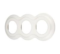 Cadre incurvé en porcelaine rétro 3 prises, série PR1, blanc