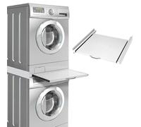 Cadre intermédiaire en acier - Avec plaque extensible - Maximum 100 kg - Cadre de connexion - Kit intermédiaire - Accessoires pour machine à laver et sèche-linge - Cadre intermédiaire universel (60 x
