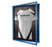 Cadre Jersey avec Portes Mobiles | Bleu-Noir | Cadres pour Objets 70x90 cm | Fermeture magnétique, Changement Rapide du Maillot, Protection UV, Montage Facile