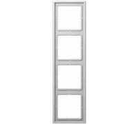 Cadre Jung LS984LG - 4 positions, horizontal et vertical, plastique, IP44, gris