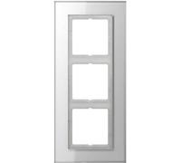 Cadre Jung LSP983GLWW 3 positions, horizontal et vertical, verre véritable, b...