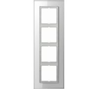 Cadre Jung LSP984GLWW 4 positions, horizontal/perpendiculaire, encastré, verr...