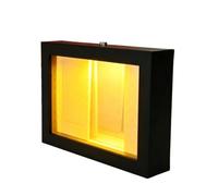 Cadre LED miroir 3D Infinity - Décoration de bureau - Cadre photo éclairé - Lampe de chevet - Décoration moderne en bois pour chambre à coucher, salon, bureau, bureau, dortoir, partout