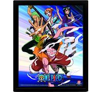 Pyramid International Cadre lenticulaire 3D One Piece - Straw Hat Pirates Assault - Vrai effet de mouvement et de profondeur - Décoration premium sous Licence Officielle - 25,5 x 20,5 cm