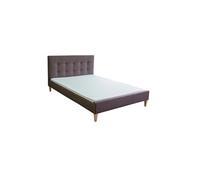 Lit en Tissu Double Rembourré Cadre de Sommier à Lattes 180x200 cm Homestyle4u