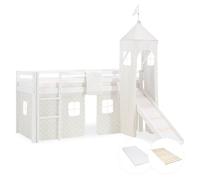 Cadre Lit superposé enfant 90x200 cm Matelas Toboggan Mezzanine Tour Homestyle4u