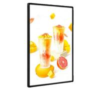 Cadre Lumineux LED pour Affiche, Cadre Publicitaire Mural avec Épaisseur de 10 mm et Design Fin et Verre Trempé, Tableau de Menu Numérique pour Couloirs Boutiques Aéroports Métros black 40 * 60cm