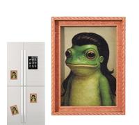 Cadre magnétique amusant en forme de grenouille | Décoration vintage amusante en bois | Aimant de réfrigérateur de style rétro pour cuisine, armoire, bureau, Noël, Thanksgiving, fête d'hiver, carnaval