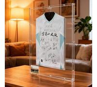 Cadre Maillot Foot Cadre Photo Transparent en Acrylique pour Maillot, Boîte Vitrine pour Maillots de Football Signés, Cadres Photo de Collection pour Les Fans de Sport