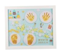 Cadre Mains-pieds pour Bébé Bleu, Moulage D’empreintes 1 Set | Mud à Séchage Rapide, Empreintes Claires et Précises, Souvenir pour Anniversaire de Bébé