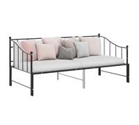Cadre métal canapé lit extensible balustrade latérale Noir 90x200cm