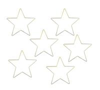 Cadre métallique en forme d'étoile - 6 anneaux de couronne en métal, cerceau artisanal pentagramme, anneaux métalliques attrape-rêves | Paquet de 6 anneau de décoration pour noël, mariage, Halloween,