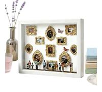 Cadre Mini Musée - Étui Photo Mémoire avec Éclairage LED,11 Pièces de Cadres Photo Miniatures pour Table avec 8 Figurines | pour Affichage Maison Saint-Valentin et Mariage
